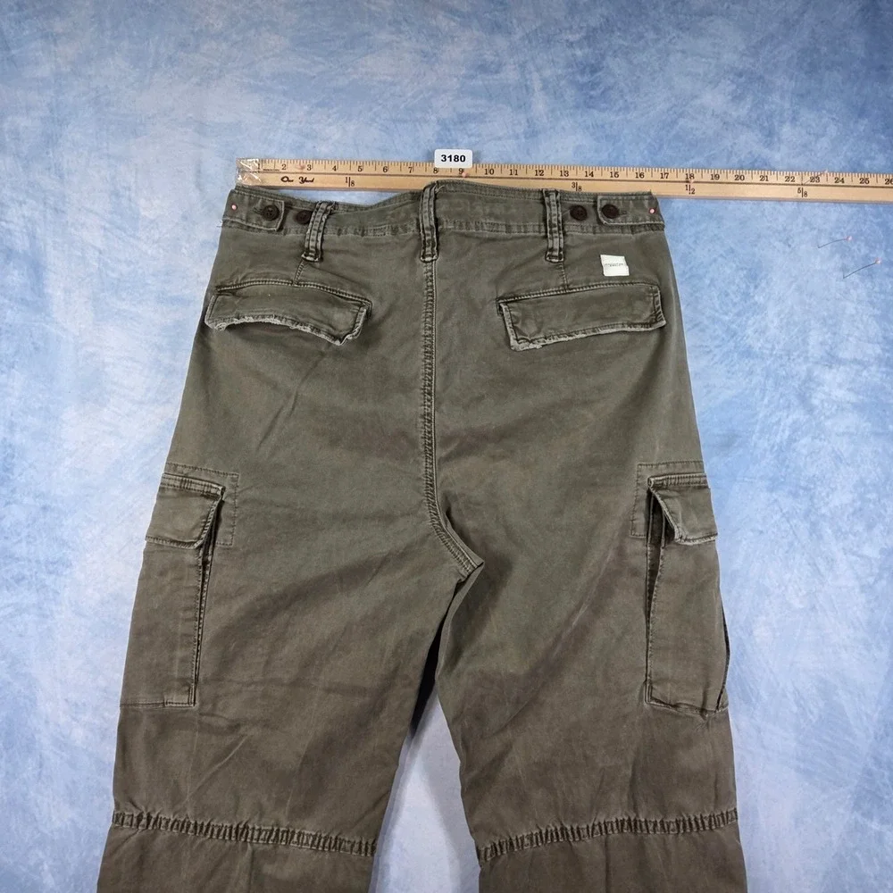 American Eagle Flex Cargo Pants Mens 32x32 Olive Green Tapered Ankle Tie Utility